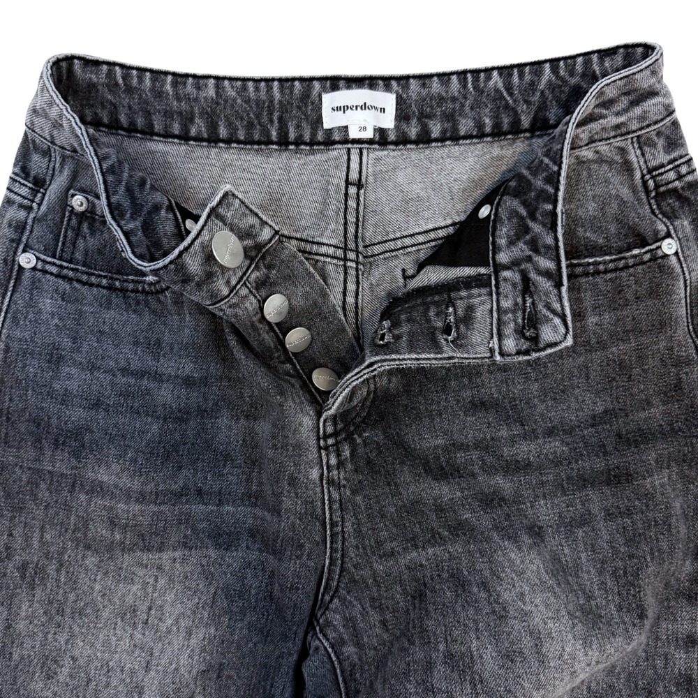 Superdown Lanie Acid Wash Grey High Rise Mom Jeans 28 Indie Sleaze 90s Grunge - Picture 6 of 10
